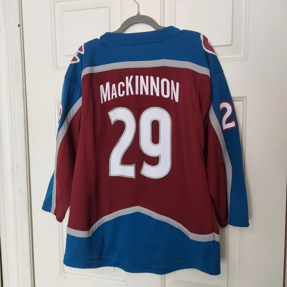 NHL Colorado Avalanche Nathan MacKinnon 29 Hockey Jersey Burgundy L/XL